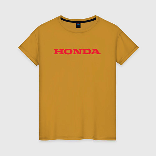 Женская футболка HONDA ХОНДА LOGO спина / Горчичный – фото 1