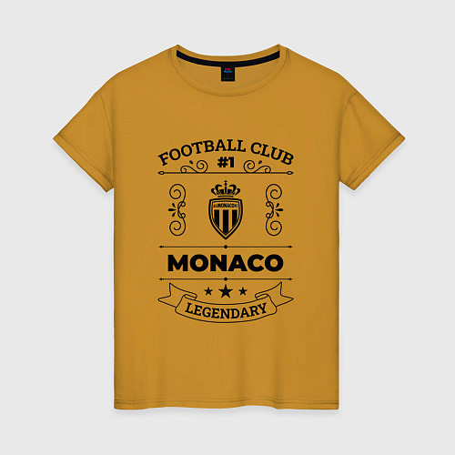 Женская футболка Monaco: Football Club Number 1 Legendary / Горчичный – фото 1