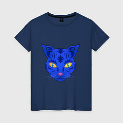 Женская футболка Иллюстрация неоновой кошки