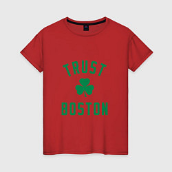 Футболка хлопковая женская Trust Boston, цвет: красный