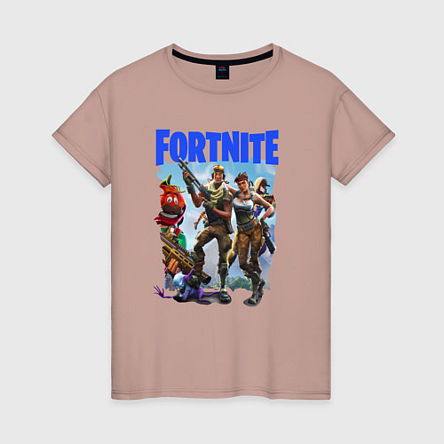 Женская футболка FORTNITE ПЕРСОНАЖИ ИГРЫ / Пыльно-розовый – фото 1