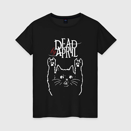 Женская футболка Dead by April Рок кот / Черный – фото 1