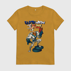 Женская футболка Earth worm - Jim