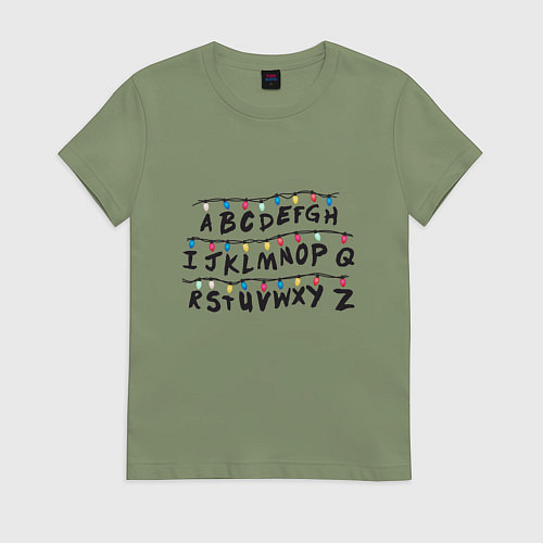 Женская футболка STRANGER THINGS ALPHABET / Авокадо – фото 1
