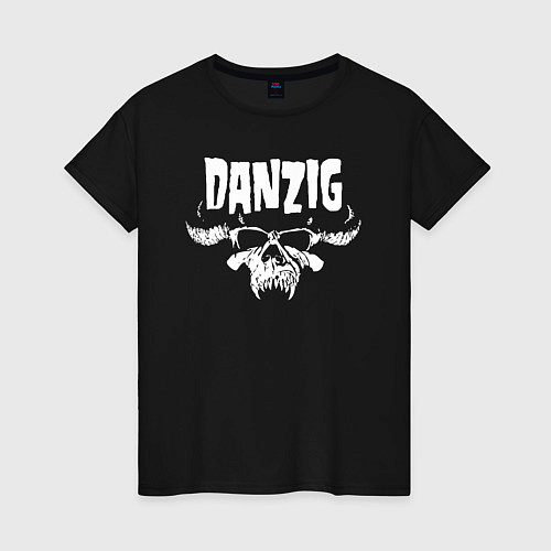 Женская футболка Danzig skull / Черный – фото 1