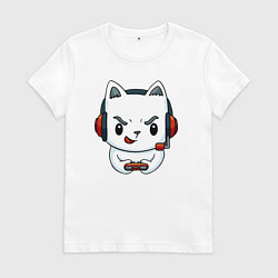 Женская футболка Кот игроман The cat is a gambler