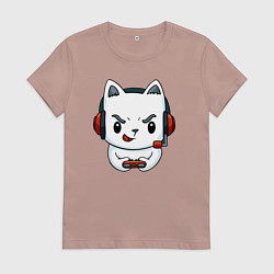 Женская футболка Кот игроман The cat is a gambler