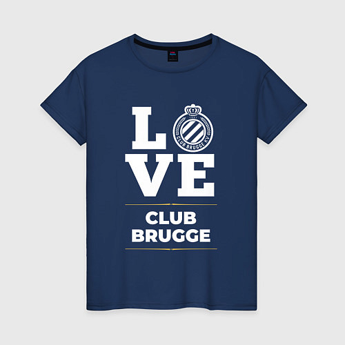 Женская футболка Club Brugge Love Classic / Тёмно-синий – фото 1