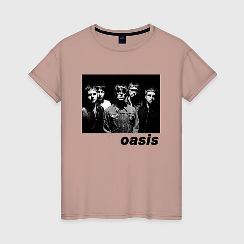 Женская футболка Черный принт OASIS / Пыльно-розовый – фото 1