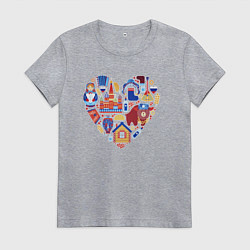 Женская футболка Сердце Россия