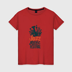 Футболка хлопковая женская Jazz - Festival, цвет: красный