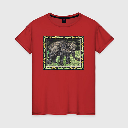 Женская футболка Olifant Met Fles Слон / Красный – фото 1