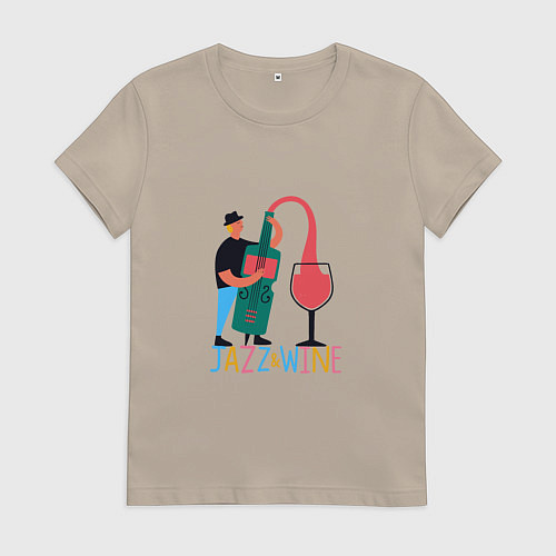 Женская футболка Джаз и Вино / Миндальный – фото 1