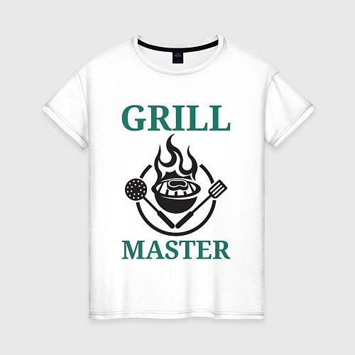 Женская футболка Гриль мастер текст Grill master / Белый – фото 1