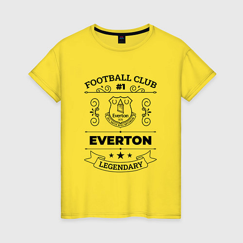 Женская футболка Everton: Football Club Number 1 Legendary / Желтый – фото 1