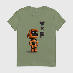 Женская футболка Оранжевый робот с логотипом LDR