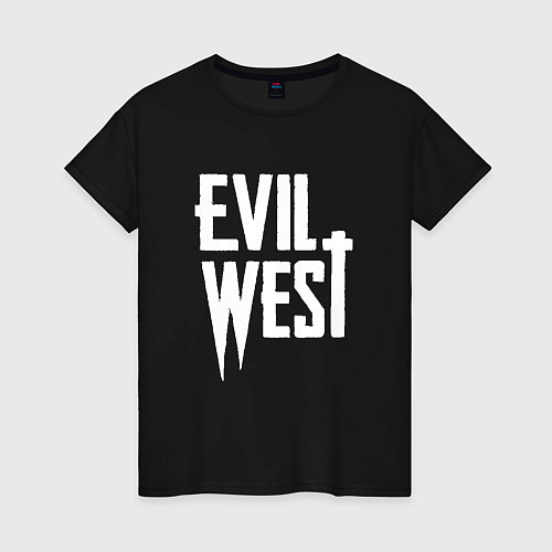 Женская футболка Evil west logo / Черный – фото 1