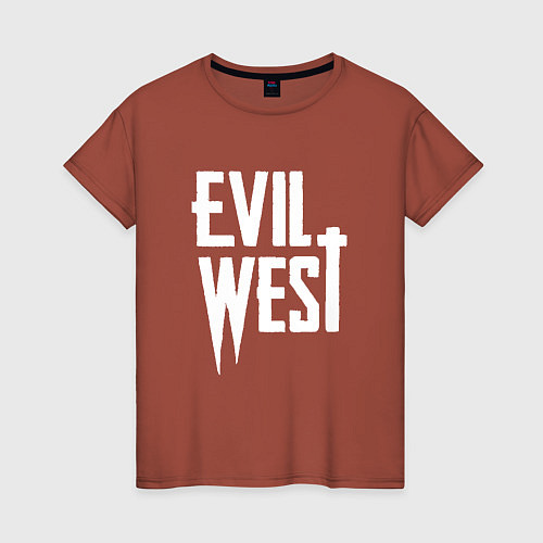 Женская футболка Evil west logo / Кирпичный – фото 1