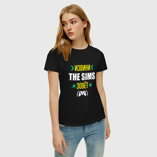 Женская футболка Извини The Sims Зовет / Черный – фото 3