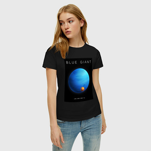Женская футболка Blue Giant Голубой Гигант Space collections / Черный – фото 3
