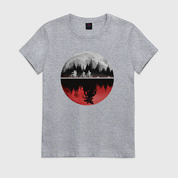 Футболка хлопковая женская Stranger Things Moon, цвет: меланж