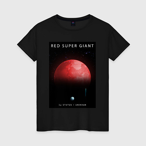 Женская футболка Red Super Giant Красный Сверхгигант Space Collecti / Черный – фото 1