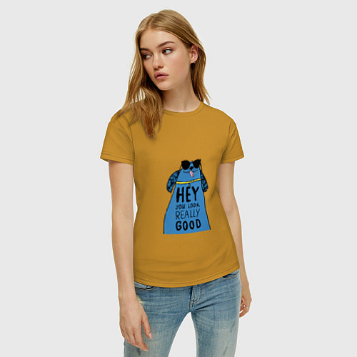 Женская футболка Good dog / Горчичный – фото 3