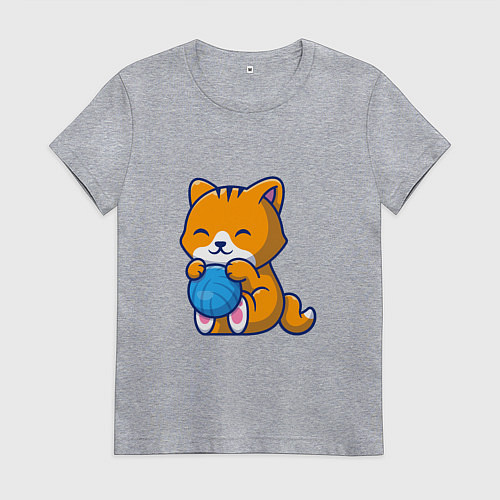 Женская футболка Рыженький котик / Меланж – фото 1