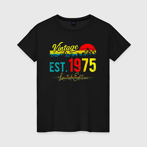 Женская футболка Vintage est 1975 Limited Edition / Черный – фото 1