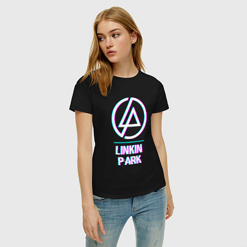 Женская футболка Linkin Park Glitch Rock / Черный – фото 3