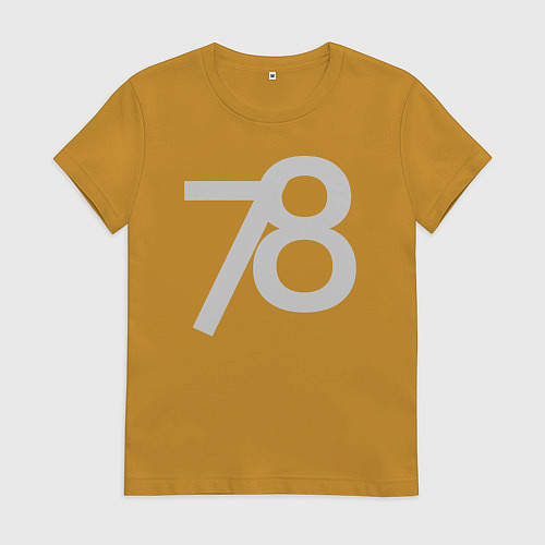 Женская футболка Огромные цифры 78 / Горчичный – фото 1