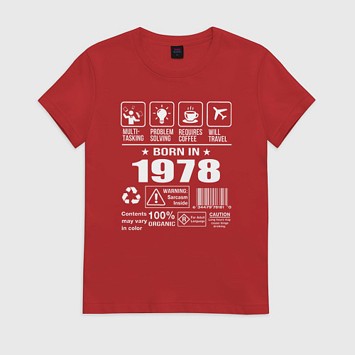 Женская футболка Родился в 1978 году / Красный – фото 1