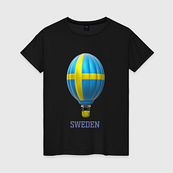 Женская футболка 3d aerostat Sweden flag