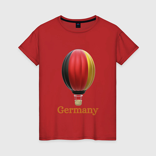 Женская футболка 3d aerostat German flag / Красный – фото 1