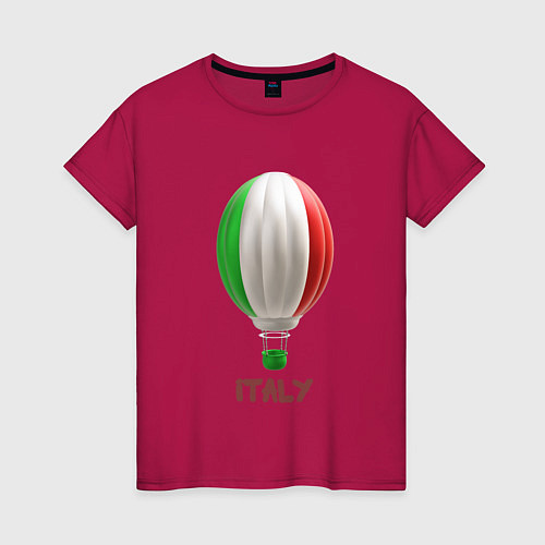 Женская футболка 3d aerostat Italy flag / Маджента – фото 1