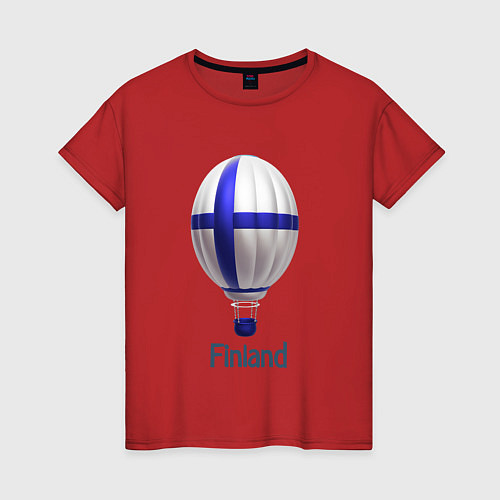 Женская футболка 3d aerostat Finland flag / Красный – фото 1