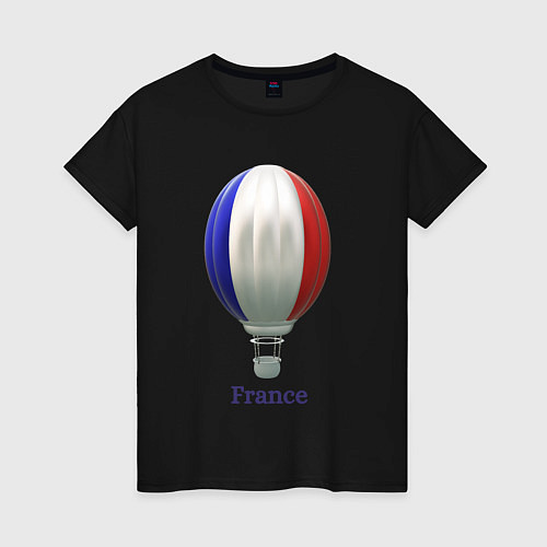 Женская футболка 3d aerostat French flag / Черный – фото 1