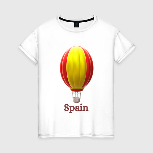 Женская футболка 3d aerostat Spanish flag / Белый – фото 1