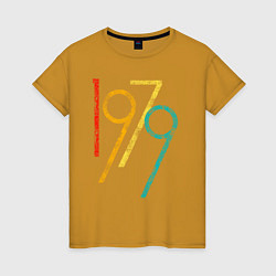 Футболка хлопковая женская Огромное число 1979, цвет: горчичный