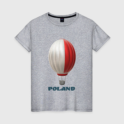 Женская футболка 3d aerostat Polish flag / Меланж – фото 1