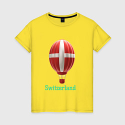 Женская футболка 3d aerostat Switzerland flag