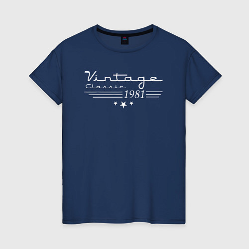 Женская футболка Винтажная классика 1981 / Тёмно-синий – фото 1