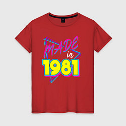 Женская футболка Сделано в 1981 в стиле киберпанк