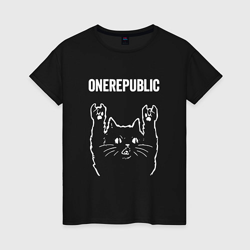 Женская футболка OneRepublic Рок кот One Republic / Черный – фото 1