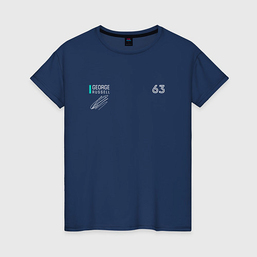 Женская футболка George Russell Джордж Расселл / Тёмно-синий – фото 1