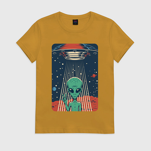 Женская футболка Mars Alien / Горчичный – фото 1