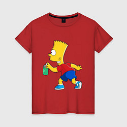 Женская футболка Барт Симпсон принт