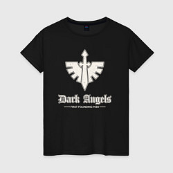 Футболка хлопковая женская Темные ангелы лого винтаж, цвет: черный