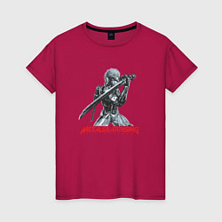 Футболка хлопковая женская Райден из Metal Gear Rising с мечом, цвет: маджента