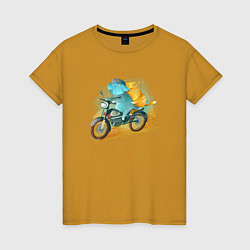 Женская футболка Кошки на мотоцикле